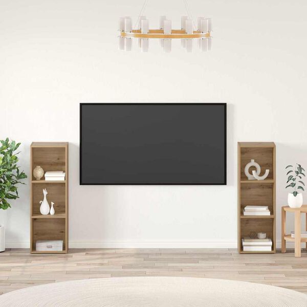 vidaXL Conjunto de m&oacute;vel de TV 2 pcs Carvalho Artesanal