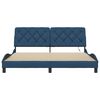 vidaXL Estrutura de cama com LED sem colch&atilde;o 180x200 cm tecido azul