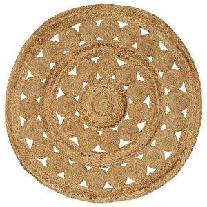 vidaXL Tapetes de &aacute;rea Natural &Oslash; 90 cm Juta