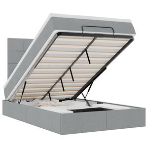 vidaXL Estrutura cama otomana colch&atilde;o 120x200 cm tecido cinzento claro