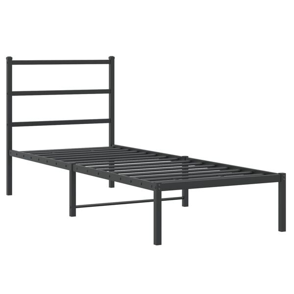 vidaXL Estrutura de cama com cabeceira 80x200 cm metal preto