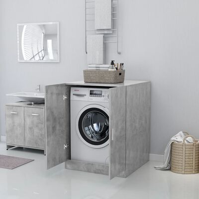 vidaXL Armário para máquina de lavar roupa cinzento cimento