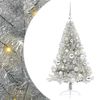 vidaXL &Aacute;rvore de Natal Artificial Pr&eacute;-iluminada Prateado 120 cm PET