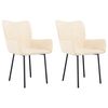 vidaXL Cadeiras de jantar 2 pcs veludo cor creme