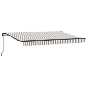 vidaXL Toldo retr&aacute;til Cinza Claro e Branco 450 &times; 350 cm