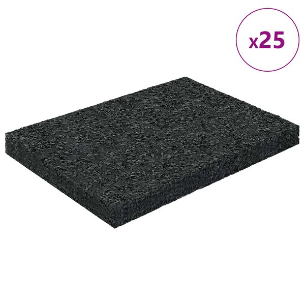 vidaXL Tapete de P&aacute;tio em Granulado de Borracha Preto 6 x 9 x 0,8 cm