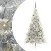 vidaXL &Aacute;rvore de Natal Artificial Pr&eacute;-iluminada Prateado 210 cm PET