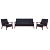 vidaXL Conjunto de sof&aacute;s 3 pcs couro artificial preto