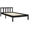 vidaXL Estrutura de cama com cabeceira 100x200 cm madeira maci&ccedil;a preto
