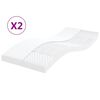 vidaXL Colch&otilde;es de espuma 2 pcs 90x190 cm 7 zonas dureza 20 ILD branco