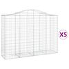 vidaXL Cestos gabi&atilde;o arqueados 5pcs 200x50x140/160cm ferro galvanizado