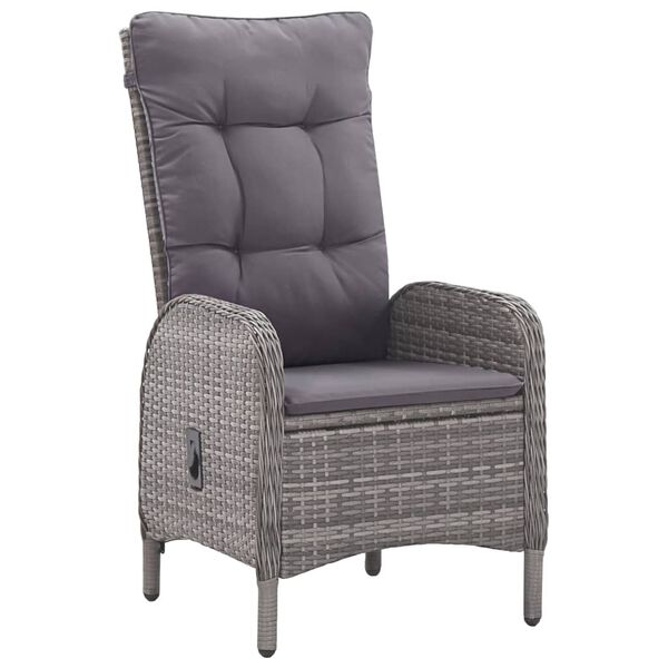 vidaXL 7 pcs conjunto de jantar para jardim cinzento