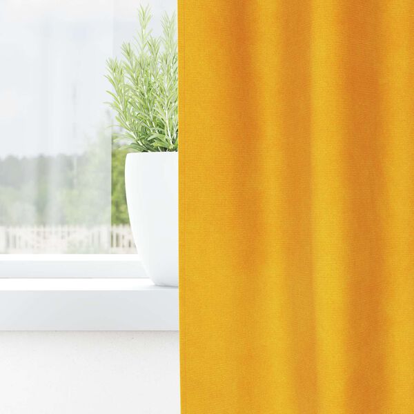 vidaXL Cortinas opacas 2 pcs Amarelo Mostarda 140 x 140 cm Veludo
