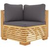 vidaXL 3 pcs conjunto lounge jardim c/ almofad&otilde;es madeira teca maci&ccedil;a