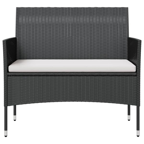 vidaXL 8 pcs conjunto lounge de jardim c/ almofadões vime PE preto