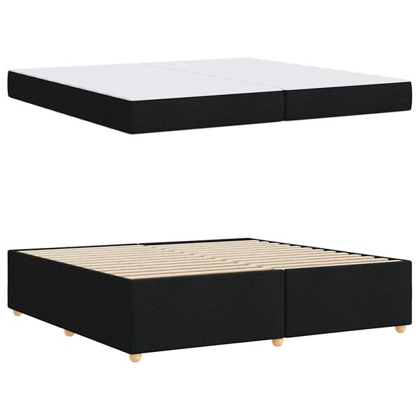 vidaXL Estrutura da Cama com colch&atilde;o Preto 200 x 200 cm tecido
