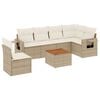 vidaXL 7 pcs conjunto de sof&aacute;s p/ jardim com almofad&otilde;es vime PE bege