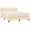 vidaXL Cama com molas/colch&atilde;o 140x190 cm tecido cor creme