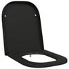 vidaXL Assento de Vaso Sanit&aacute;rio Preto 47,5 x 35 x 3,6 cm Duroplast