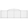 vidaXL Cestos gabião arqueados 17pcs 300x50x80/100cm ferro galvanizado