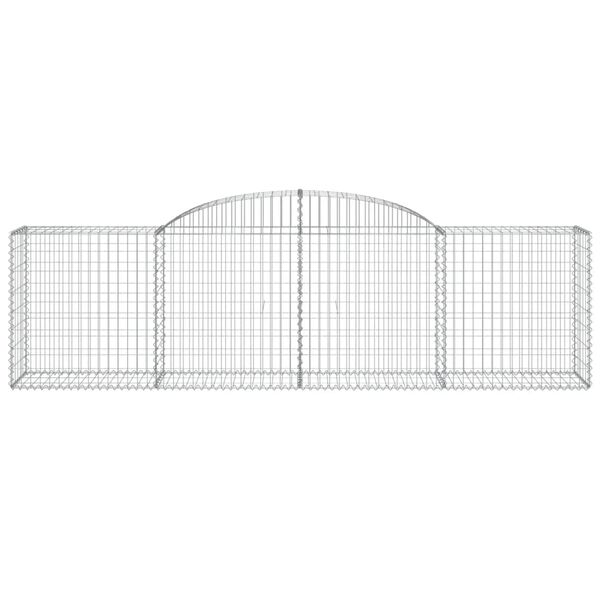 vidaXL Cestos gabião arqueados 17pcs 300x50x80/100cm ferro galvanizado