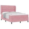 vidaXL Cama Box com cabeceira Manual Rosa 200 x 160 cm Veludo