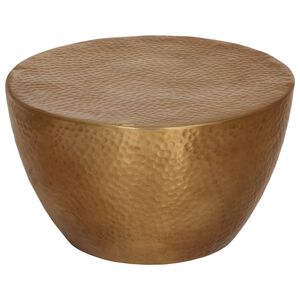 vidaXL Mesa de centro em alum&iacute;nio martelado &Oslash; 50x30 cm bronze