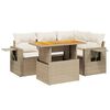 vidaXL 5 pcs conjunto de sof&aacute;s p/ jardim com almofad&otilde;es vime PE bege