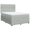 vidaXL Cama com molas/colch&atilde;o 160x200 cm veludo cinzento-claro