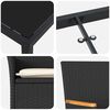 vidaXL Conjunto de Jantar para Jardim com almofada 9 pcs Preto vime PE