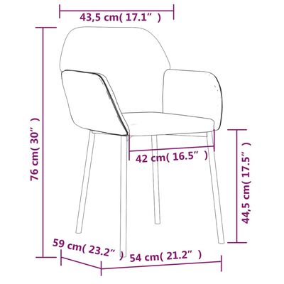 vidaXL Cadeiras jantar 2 pcs tecido/couro artificial cinzento-escuro