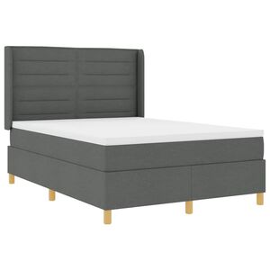 vidaXL Cama Box com fitas LED Cinzeto 140 x 190 cm tecido