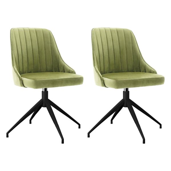 vidaXL Cadeiras de jantar 2 pcs veludo verde-claro
