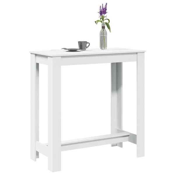 vidaXL Mesa de bar 102x50x103,5 cm derivados de madeira branco