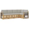 vidaXL Conjunto de Sof&aacute;s para Exterior 5 pcs Branco e Cinzento-Claro