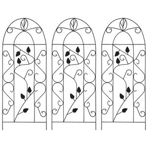 vidaXL Suportes plantas trepadeiras 3 pcs 40x100 cm ferro preto