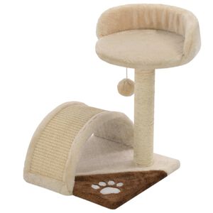 vidaXL &Aacute;rvore p/ gatos c/postes arranhadores sisal 40 cm bege/castanho