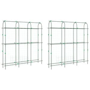 vidaXL Treli&ccedil;as jardim p/ plantas trepadeiras 2 pcs estrutura em U a&ccedil;o