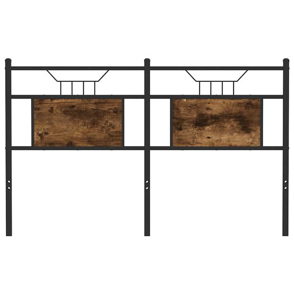 vidaXL Cabeceira de cama 137 cm derivados madeira/a&ccedil;o carvalho fumado