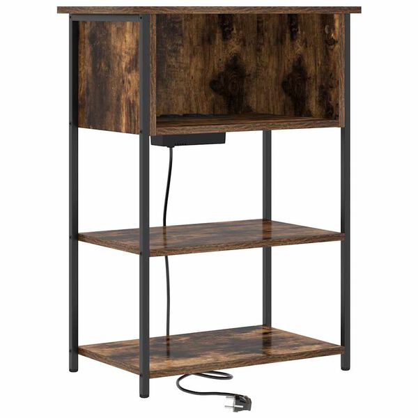 vidaXL Arm&aacute;rio de Cabeceira Carvalho Defumado 55 x 31 x 76 cm