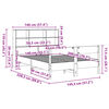 vidaXL Cama com estante sem colch&atilde;o 140x200 cm pinho maci&ccedil;o branco