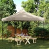 vidaXL Tenda p/ festas pop-up dobr&aacute;vel 292x292x315cm cinza-acastanhado