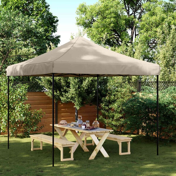 vidaXL Tenda p/ festas pop-up dobr&aacute;vel 292x292x315cm cinza-acastanhado