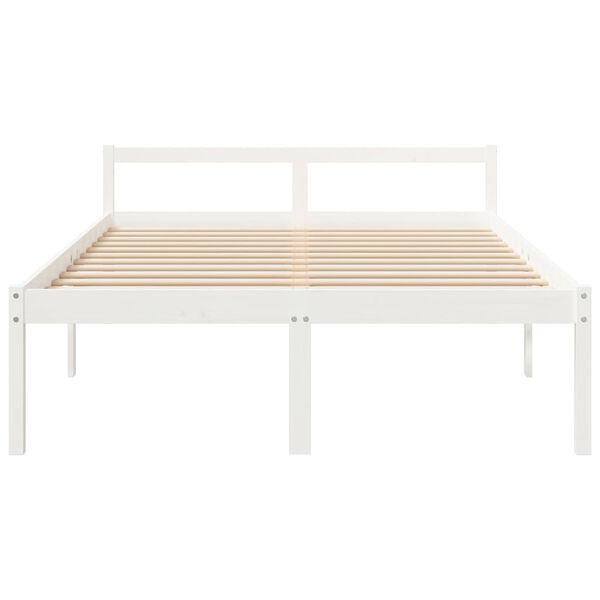 vidaXL Cama para idosos 160x200 cm pinho maci&ccedil;o branco