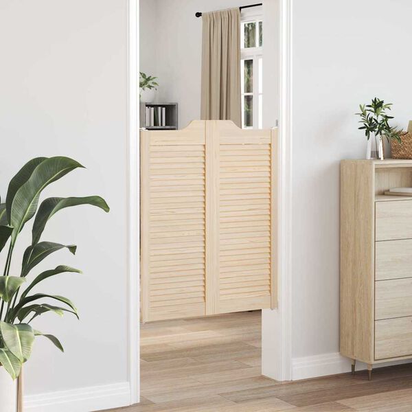 vidaXL Portas de batente design de persiana 1-Par pinho maci&ccedil;o