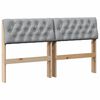 vidaXL Cabeceira estofada Cinzento-claro 140 cm