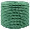 vidaXL Corda de Algod&atilde;o 12 mm 25 m Verde 100% Algod&atilde;o