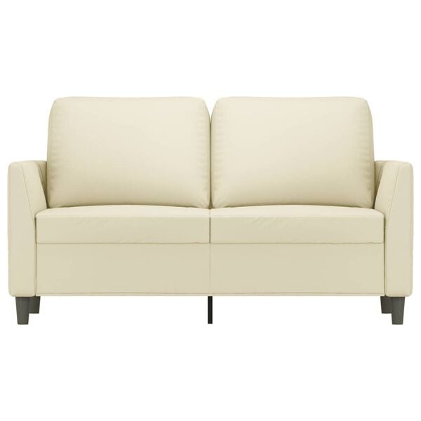 vidaXL Sof&aacute; de 2 lugares 120 cm couro artificial cor creme