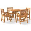 vidaXL Conjunto de jantar p/ jardim 5 pcs madeira de ac&aacute;cia maci&ccedil;a