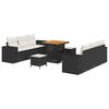 vidaXL Conjunto de Sof&aacute; de Jardim Preto e Creme 221 x 204 x 85 cm